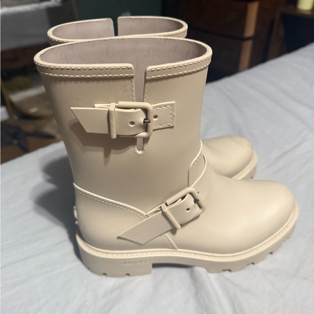 Jimmy Choo Cream Winter & Rain Boots
